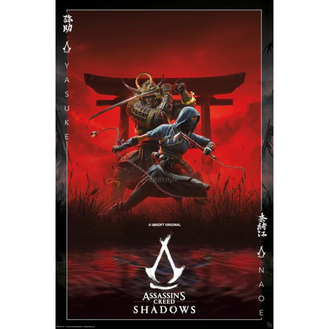 Poster Assassin’s Creed Shadows Yasuke e Naoe 91,5 x 61 cm (GBYDC0679)