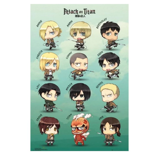 Poster Attack on Titan Chibi Characters 91,5 x 61 cm (FP3749)