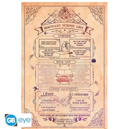Poster Harry Potter Hogwarts School List 91,5 x 61 cm (ABYDC0779)
