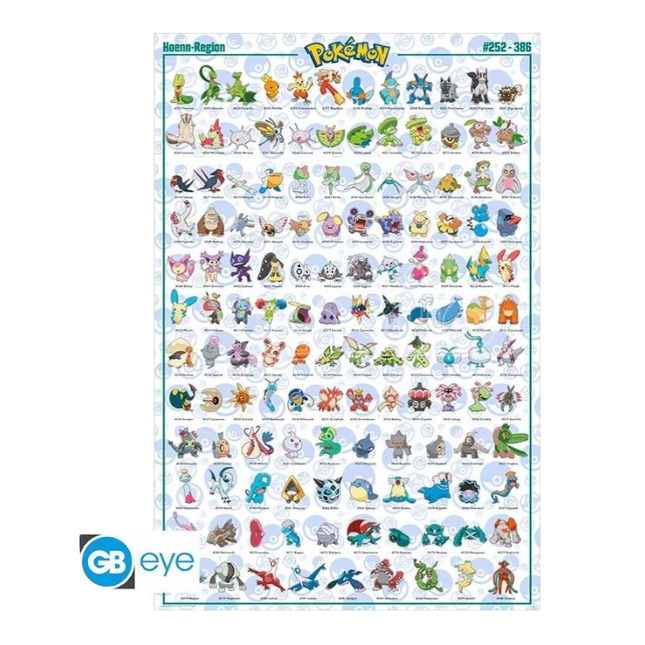 Poster Pokémon Hoenn Region Pokédex 91,5 x 61 cm (GBYDCO072)