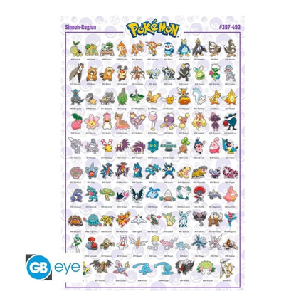 Poster Pokémon Regione Sinnoh Pokédex 91,5 x 61 cm (GBYDCO077)