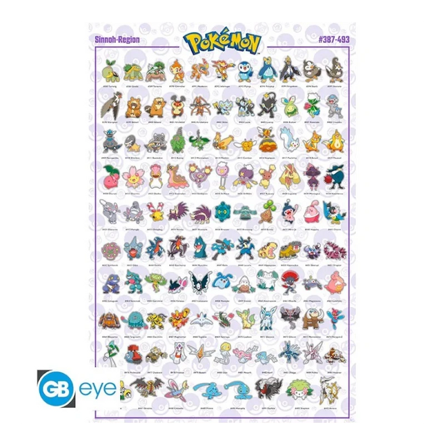Poster Pokémon Regione Sinnoh Pokédex 91,5 x 61 cm (GBYDCO077)
