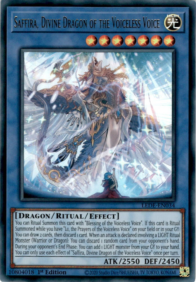 LEDE-034u · Saffira, Divine Dragon of the Voiceless Voice UR (ENG)