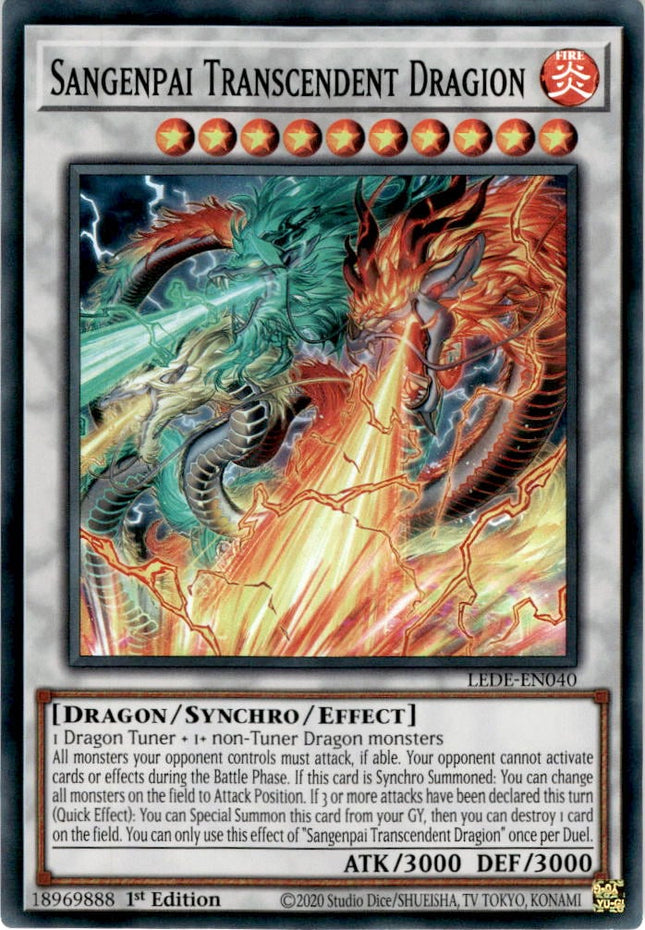 LEDE-040sr · Sangenpai Transcendent Dragion SR (ITA)