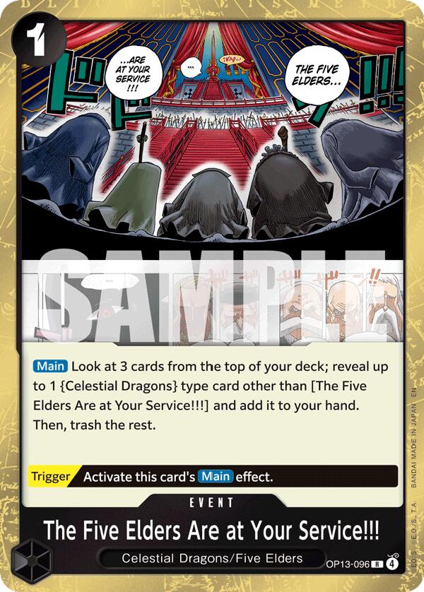 OP13-096 · The Five Elders Are at Your Service!!! R (JPN)