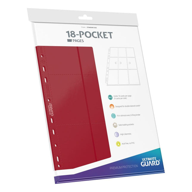 Ultimate Guard 18-Pocket Pages Side-Loading (10) - Red
