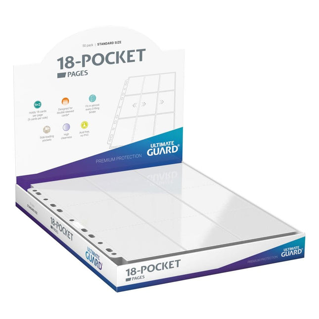 Ultimate Guard 18-Pocket Pages Side-Loading (50) - White - Set di 50 pagine per raccoglitore carte - Bianco