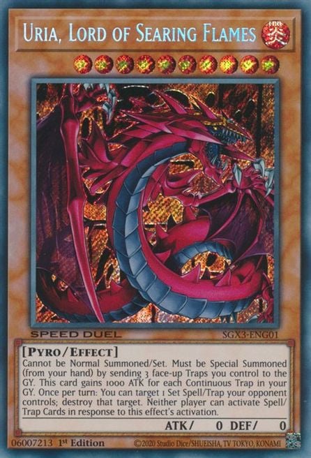 SGX3-001 · Uria, Signore delle Fiamme Ardenti / Uria, Lord of Searing Flames SCR (ENG)
