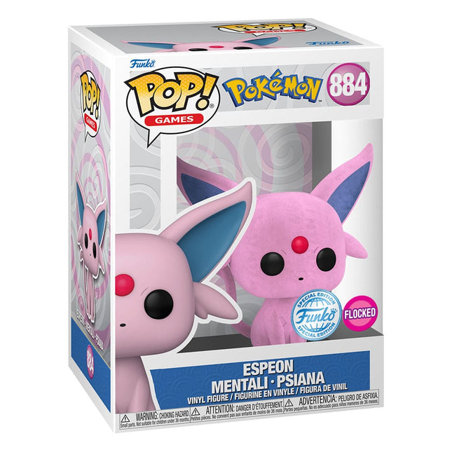 Pokemon - Espeon Special Flocked Funko Pop! Games Vinyl Figure 9 cm