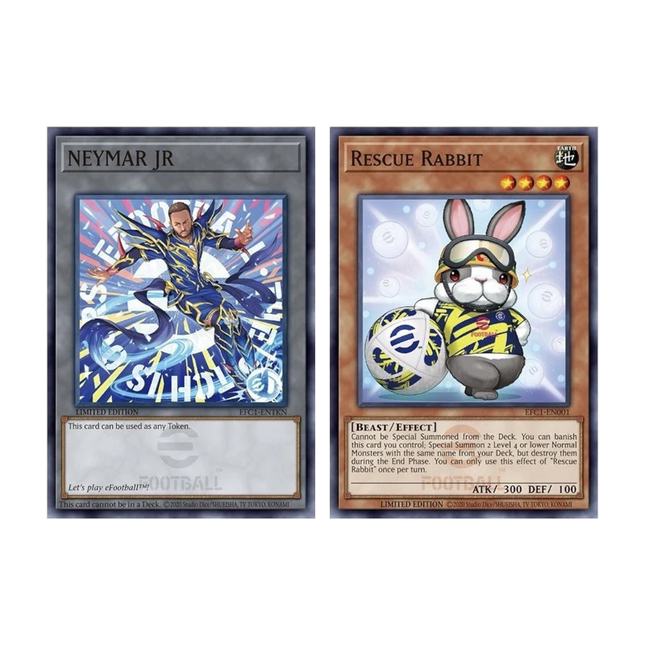 Yu-Gi-Oh! –Official Promo Set 2 Carte: eFootball Rescue Rabbit + Token Neymar x Dark Magician